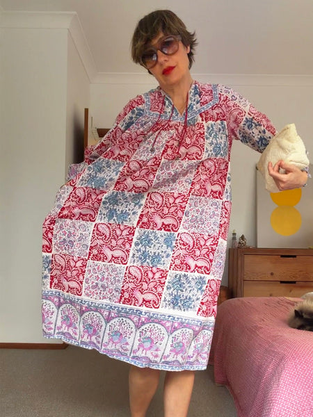 Pre-Loved Vintage Indian Cotton Dress • Size 10