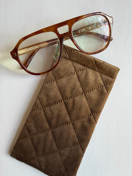 Quilted Glasses Case (Walnut) • NEW