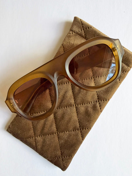 Quilted Glasses Case (Walnut) • NEW