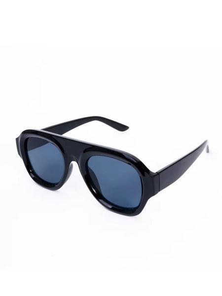 Aviator Style Acetate Sunglasses (Classic Black) • NEW