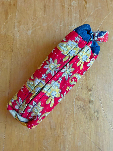 Indian Kantha Fabric Zip Pouch