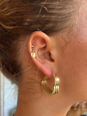 MON CHERIE Triple Heart Earrings