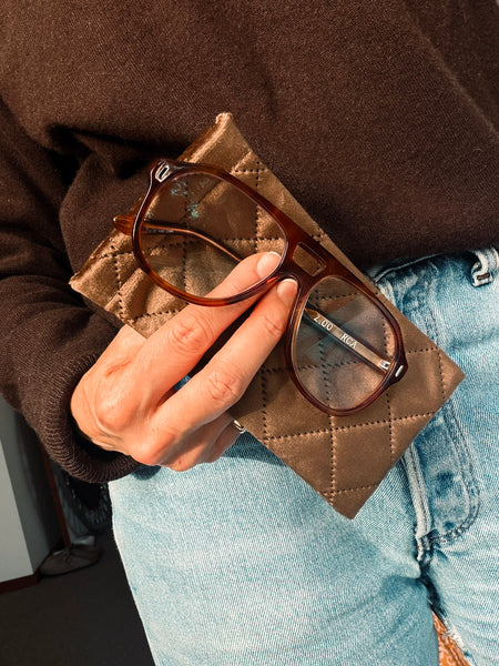 Quilted Glasses Case • (Walnut) NEW