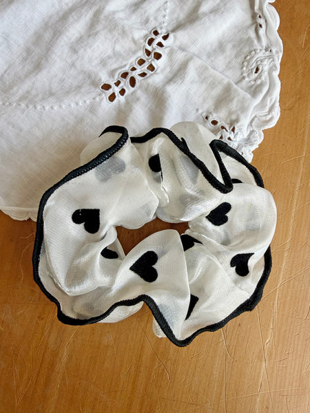 Anti-Breakage Satin HAIR SCRUNCHIE • (Hearts) • NEW