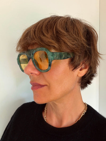 Aviator Style Acetate Sunglasses (Aloe) • NEW