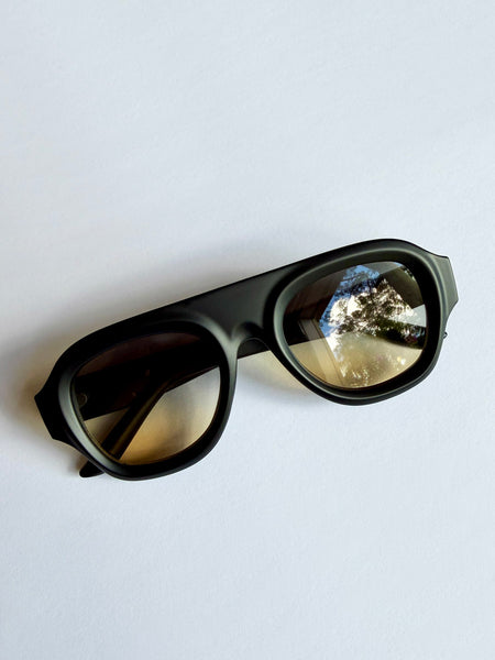 Aviator Style Acetate Sunglasses (Matte Black) • NEW