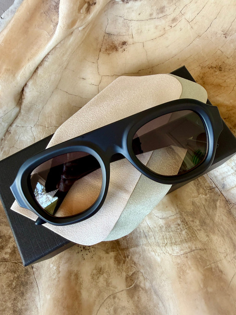 Aviator Style Acetate Sunglasses (Matte Black) • NEW