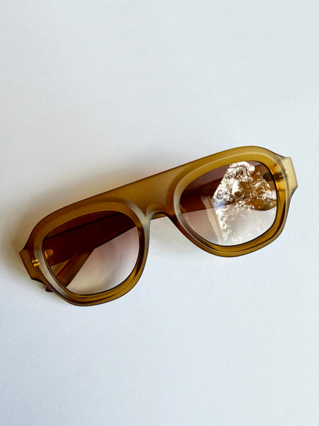Aviator Style Acetate Sunglasses (Matte Honey) • NEW