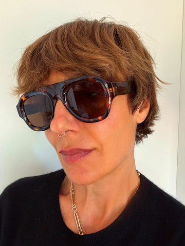 Aviator Style Acetate Sunglasses (Tortoise • Brown Lens) • NEW