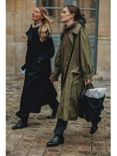 Pre-Loved Classic Black Cotton Trench Coat • (Size 18)