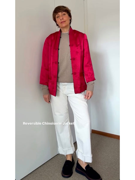 Pre-Loved 1960s Reversible Satin Brocade Jacket • (Size S/M)