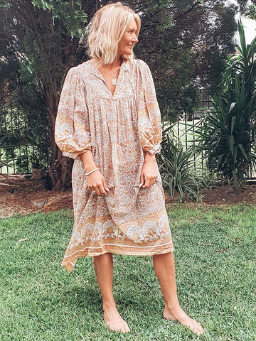 Chowchilla Vintage ARKIE Dress (Long) • "Latte" • BACK IN STOCK